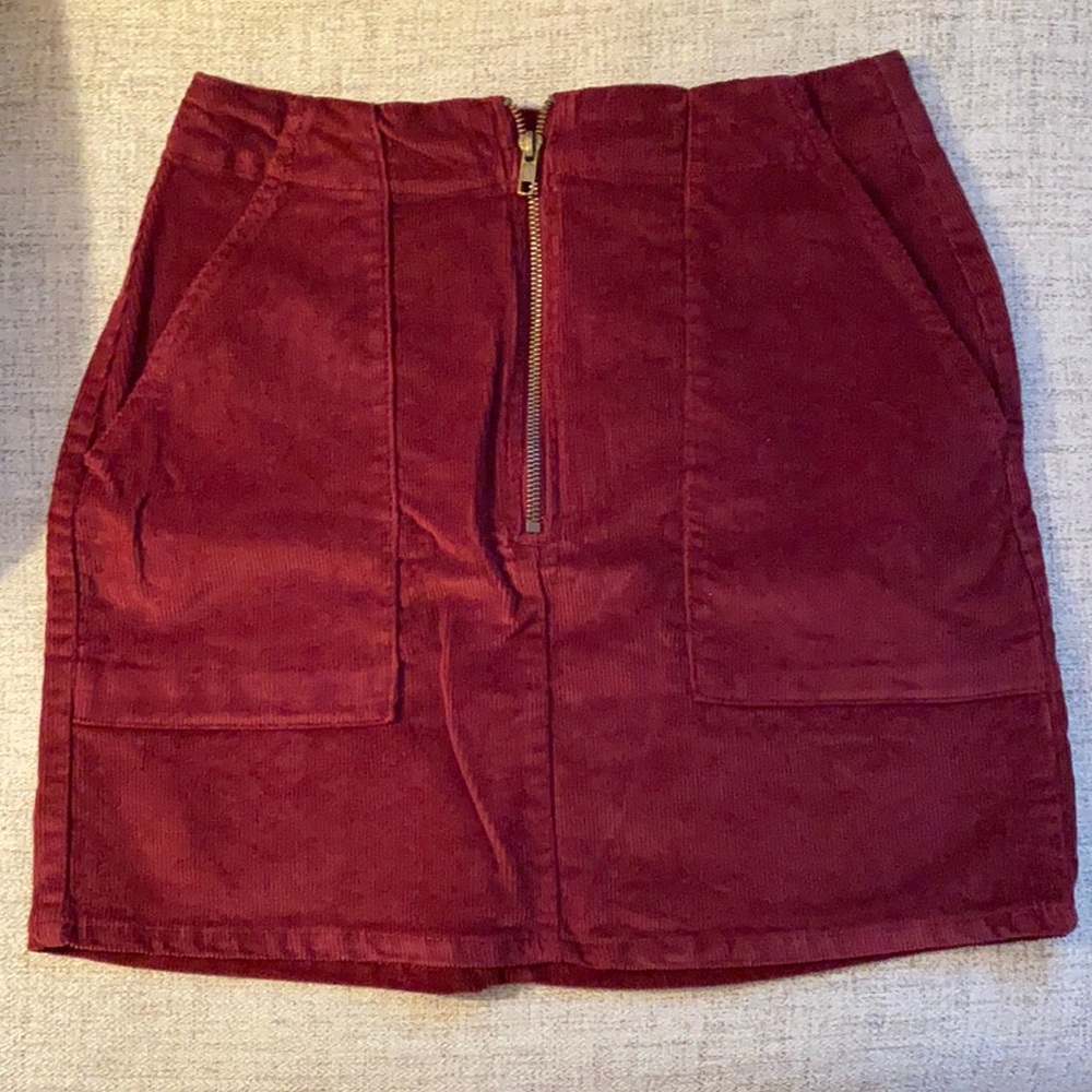 Red Corduroy Skirt